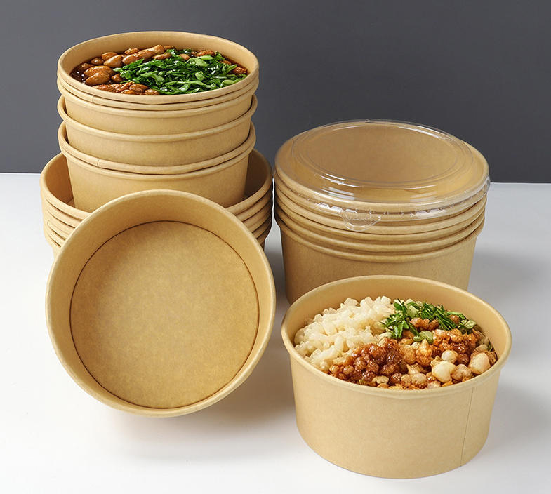 Disposable Round Kraft Paper Bowls Factory Wholesale
